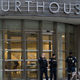 Department of Homeland Security personnel guarding the Brooklyn Federal Courthouse in New York during the El Chapo trial on Nov. 5, 2018.